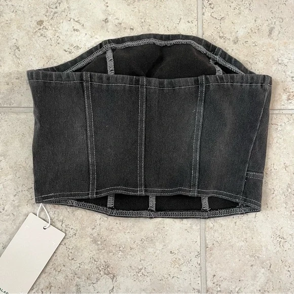 HALARA Black Denim Crop Top - Picture 5 of 5